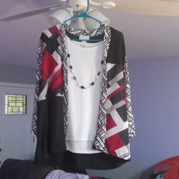 Beautiful blouse with built in cami and necklace - Picture 2 of 2